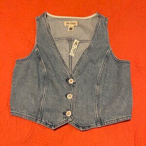 NWT - Madewell Light Wash Denim Vest Size 2